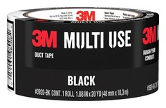Black Duct Tape Roll 1.88 x 20 Yards Water-Resistant Multi-Use Repair