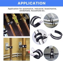 Cable Clamp Assortment Kit, 68~Piece Stainless Steel Pipe Clamps with Case