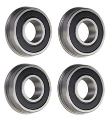 (4 Pack) FR8-2RS Flanged Sealed Radial Ball Bearing 1/2 ID X 1-1/8 OD X 0.312″ W