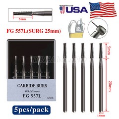 Burr Dental Surgical Burs 557L Long 25mm Carbide Bur High Speed FG SURG FGOS SL