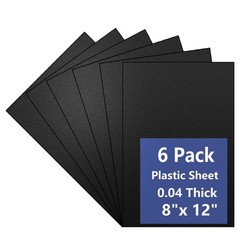 6 Pack Black Plastic Sheet 8x12x0.04 in Flexible High Tensile Plastic Sheets Bla