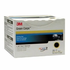 3M Green Corps Roloc Disc 36536, 80+ Grit, 3 in, Pack of 25 Heavy Duty, Quick