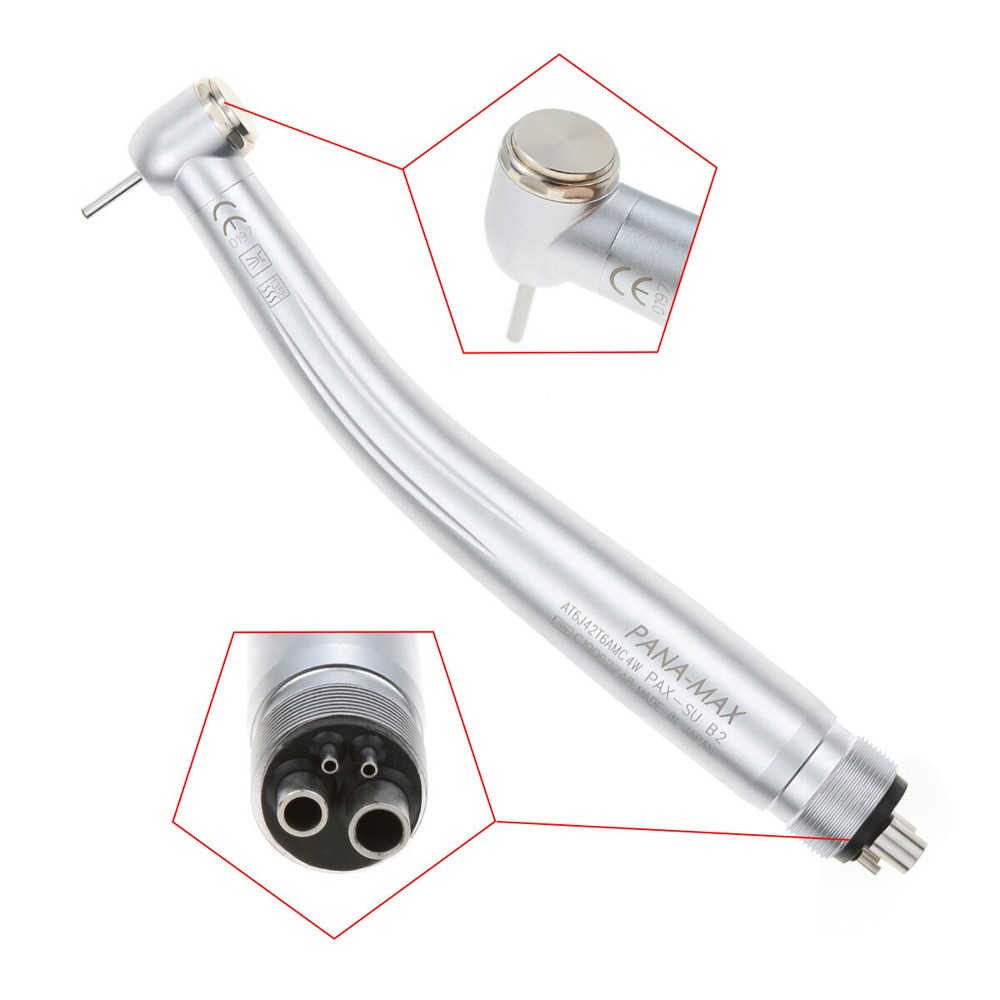 Dental High Speed Handpiece Single Water Spray Air Turbine Push Button 4 Holes