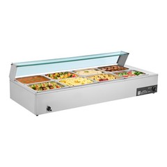 Uimoso Commercial Food Warmer 8-Pan 1700W Buffet Bain Marie with Glass Lid