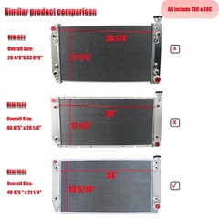 CU1696 Aluminum Radiator 88-00 Chevy GMC C/K 2500 3500 Suburban 7.4L V8 3 Row