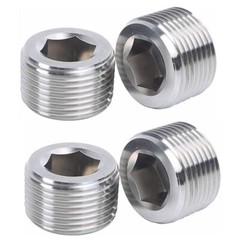 4x 3/8″ NPT Pipe Plug Male Thread Stainless Steel Fitting Countersunk Hex C444