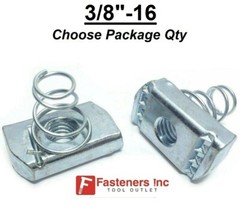 3/8″-16 Spring Nuts (Short Spring) for Unistrut Channel #4136 P4008 Zinc / EG