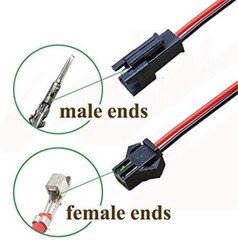 2-Pin For JST SM Plug Male+Female Connector 22 AWG 10CM Electrical Cable Wire