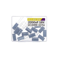 Pack of 15 – 2200uF 16V Aluminum Electrolytic Capacitors 10x20mm Durable Perf…