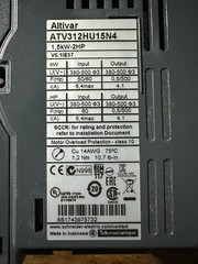 Schneider Electric Altivar 312 ATV312HU15N4 VFD 1.5kW 2HP 380-500V 3Ph