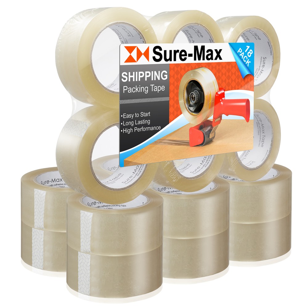 18 Rolls Carton Sealing Clear Packing Tape Box Shipping – 2 mil 2″ x 110 Yards