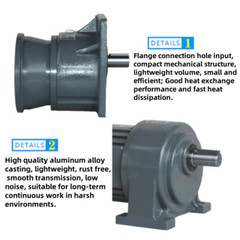750W 380V 22mm Reduction Gear Motor Three-Phase CW/CCW Adjustable Speed Reducer