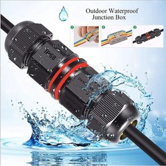 Outdoor Electrical Cable 3-Pin Wire Connector IP68 Waterproof Junction 3-Pole
