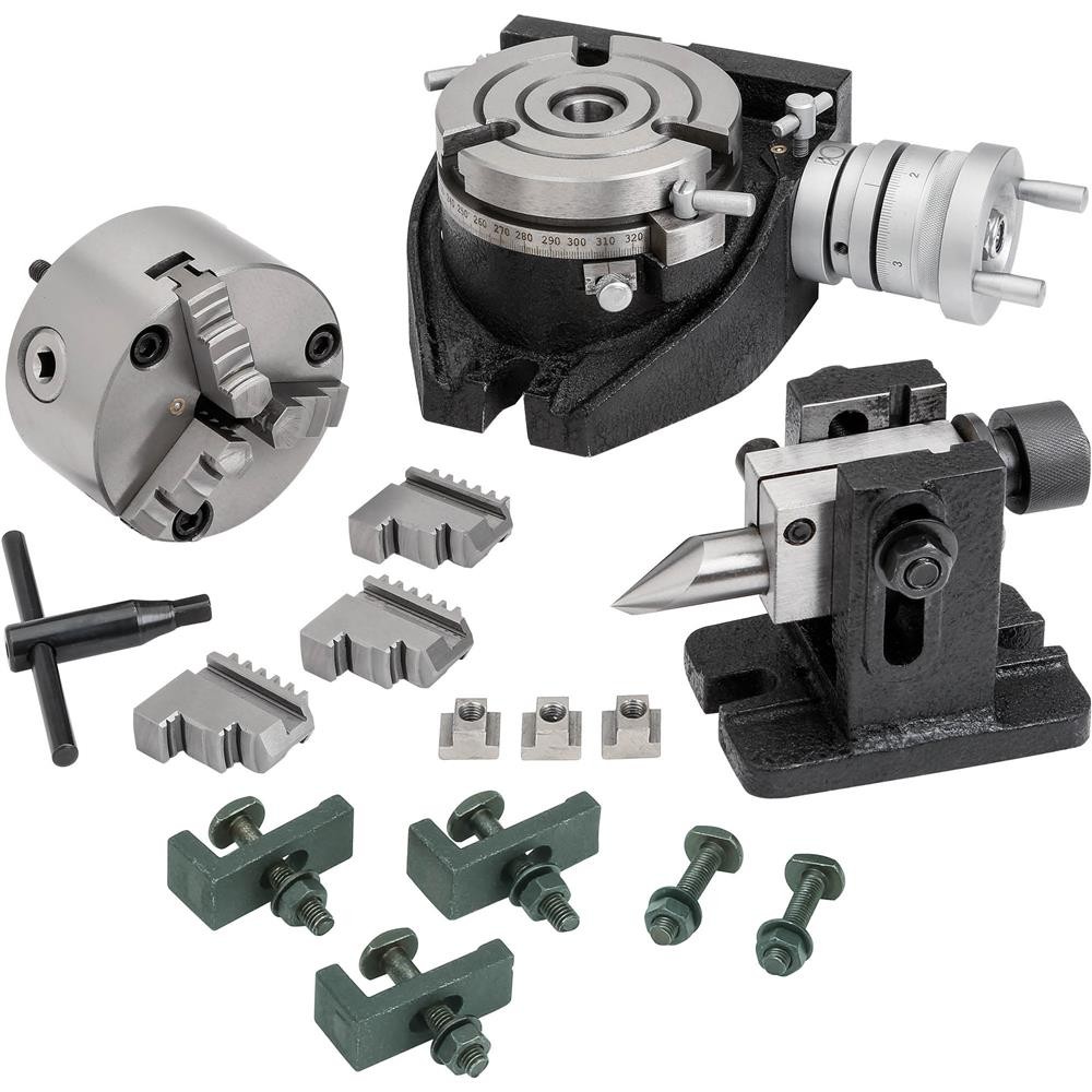 T1190 4-3/8″ Rotary Table with Tailstock and Chuck