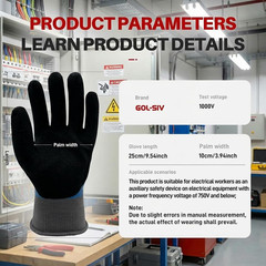 Electrician Gloves 1000V High Voltage,Astm D120 Certified & Double Insulated Ele