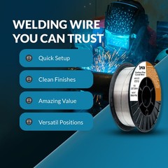 (2 x 10-Lb Spools) E71T-11 .035″ Flux Core Welding Wire – Gasless Mild Steel MIG