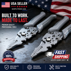 Multifunction Wire Stripper Cutter Crimper Heavy Duty Electrical Pliers Tool