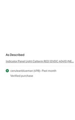Indicator Panel Light Calterm RED 12VDC 40410 (NEW) Qty-1 Free Same Day Shipping