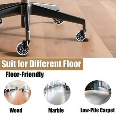 5pcs 3″ Office Chair Wheels Rubber Casters Heavy-Duty Smooth Desk Gaming
