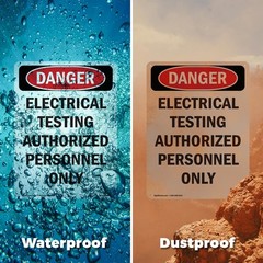 Portrait Electrical Testing Authorized Only OSHA Danger Sign, Decal 5 or 10 Pack