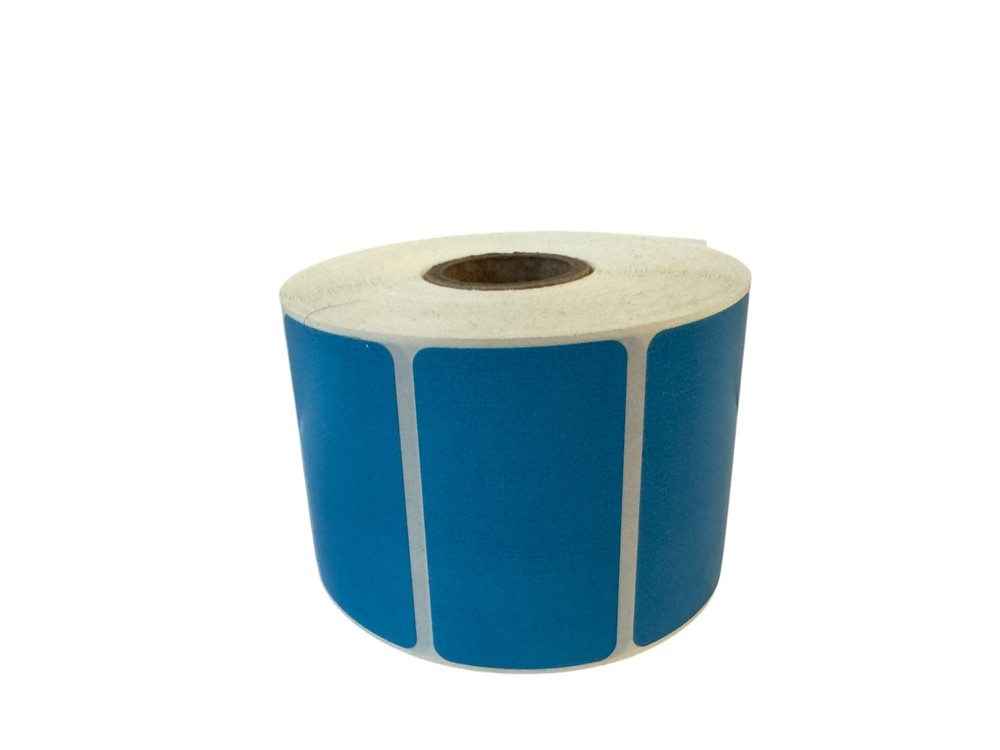 Direct Thermal Zebra Labels- 2×1.25 Blue Color 1000 labels per roll, 1-10 Rlls