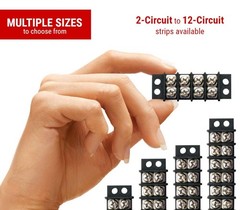 6 Circuit Double Screw Terminal Junction Block 300V/20A, Row Barrier Strip (2-Pa