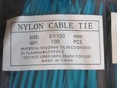 NEW 300 pcs 4″ INDUSTRIAL BLUE NYLON 66 CABLE ZIP TIES Sealed 3 x 100 mm