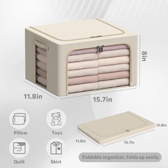 3Pack Frame Storage Box – Clothes Storage Bin Bags Oxford Fabric Foldable Sta…