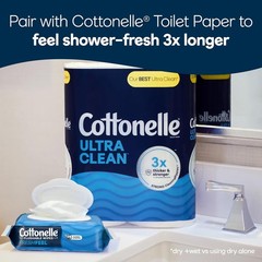 Cottonelle FreshCare Flushable Wet Wipes – 42 Count Flip-Top Moist Toilet Wipes