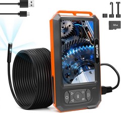 16.4FT Endoscope Camera with Light, 5″ IPS 1920P HD, Triple Lens, IP67 Waterproo