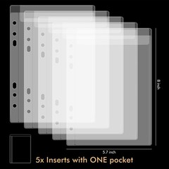BAOFALI 40 Pages/2Set A5 6 Ring Clear Stamps Storage Embossing Folder Storage…