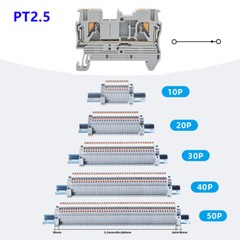 PT 2.5 mm² Screwless Push-in Connectors DIN Rail Terminal Blocks Assembled Kit