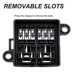 12V 6 Way Fuse Relay Box, 2 Relays and 6 ATC/ATO Blade Fuses, 4-Pin 80A Relay Bl