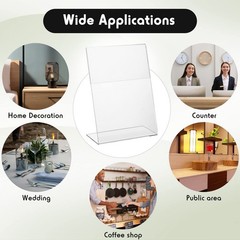 6 Pcs Vertical 5×7 In LShaped Clear Acrylic Desktop Table Sign Holders Box