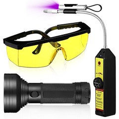 AC Leak Detector Kit – Refrigerant Leak Detection Tool with UV Flashlight & Glas