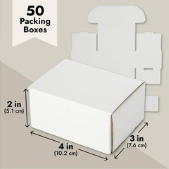 Stockroom Plus Mailing Box – 50 Pack, White, 4 x 3 x 2 Inch one-size, White