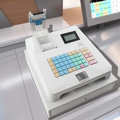 Cash Register LED Display Electronic POS System, Thermal Digital Cash Register