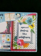 Mini Planner Box Kit 2 Undated 12 Months 40 Pages, Notepad, Sticker Sheets & Pen
