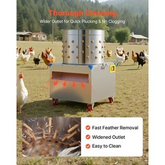 Uimoso 19.7″ Electric Poultry Plucker Machine 1500W,275RPM,106 Fingers, Portable