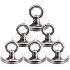 Neodymium Fishing Magnets 6 Pack, 100 lbs(45KG) Pulling Force Rare Earth Magnet