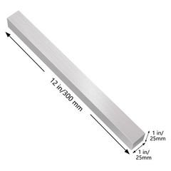 Aluminum Bar 1 Inch 25mm x 125mm Solid 6061 Flat Stock 12 Inch 300mm Long