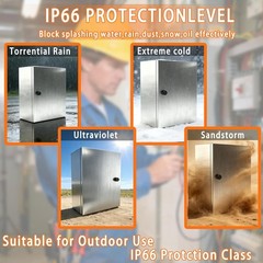 12x10x6″ 304 Stainless Steel Enclosure IP66 Waterproof and Dustproof Metal Box