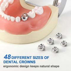 5 Pcs/Box Dental Stainless Steel Kids Primary Molar Crown Pediatric Metal Crowns
