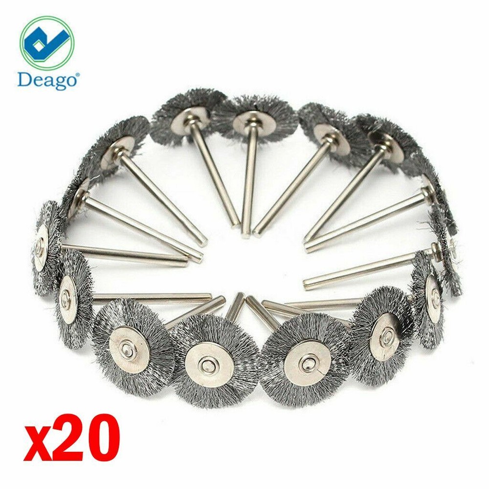 20pc Stainless Steel Wire Brush Fit Dremel Rotary Tool Die Grinder Removal Wheel