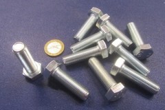 Tap Bolt, FT, 8.8 Zinc Plated Metric, M12 x 1.25 x 40 mm Length, 10 Pcs