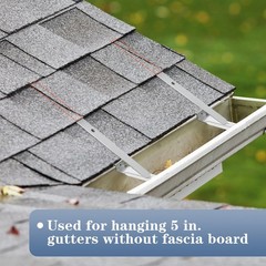 Blulu 25 Sets 5″ Aluminum Roof Gutter Hanger with Straps for Fixing Silver