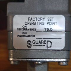 Square D 9012GNG-5 Industrial Pressure Switch SPST Adj Differential Gray