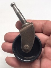 2 VTG Stem Type Furniture Chair Caster w/ Black Plastic Wheels 3.25″ Tall