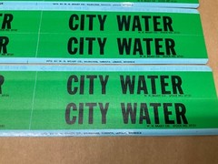 (3 Sheets of 4 (12)) Brady Green City Water Marker 1 1/8″ x 7″ #18F121-CI