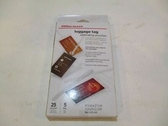 25 ID / Luggage PRICE Tag THERMAL Laminating Pouches Slotted Strap Office Depot